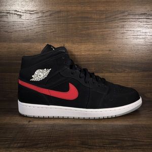 Air Jordan 1 Mid Multicolor Swoosh Black